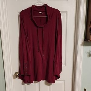 Westbound Maroon Cowl Neck Sweatshirt
